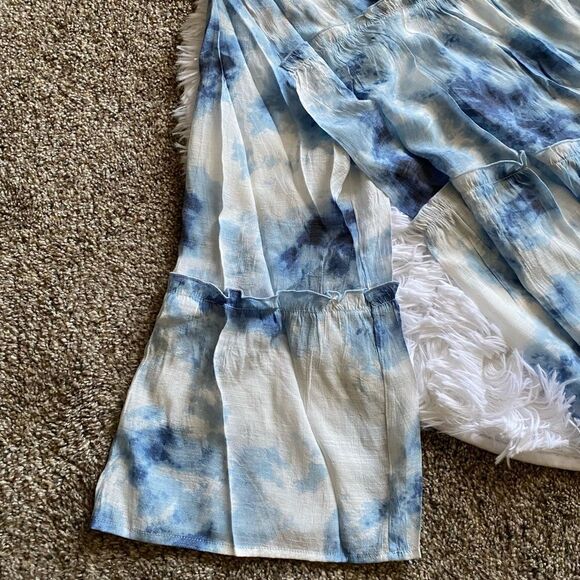 New Directions Top New Flowy Lightweight Blue White Tie Dye Womens Plus Size 3X - Picture 3 of 6